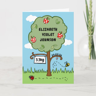 Country Garden Apple Tree New Baby Card