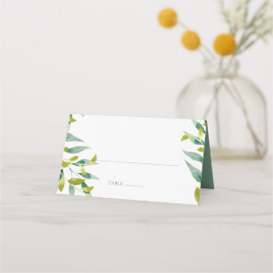 Country Garden Eucalyptus Greenery Wedding Place Card