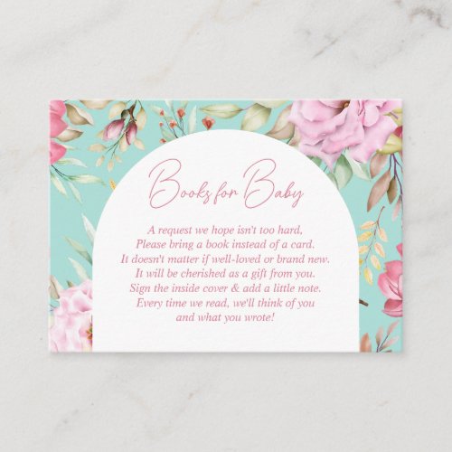 Country Garden Floral Baby Book Request  Enclosure Card