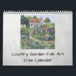 Country Garden Folk Art Flowers Vegetables Calendar<br><div class="desc">This calendar filled with illustrations in folk art style will be a big hit with the gardener in your life.  Great Christmas gift. AI assisted graphics purchased with commercial use.  Artwork:  RedHeronLighthouse</div>