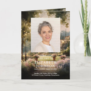 Country Garden Funeral Memorial Order Of Service Program
