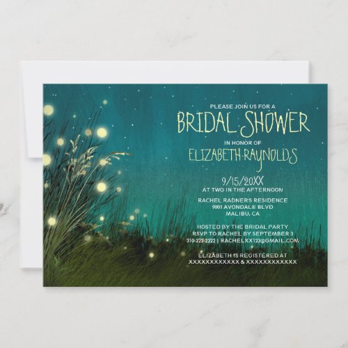 Country Garden Lights Bridal Shower Invitations