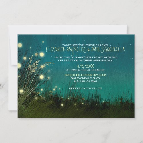 Country Garden Lights Wedding Invitations