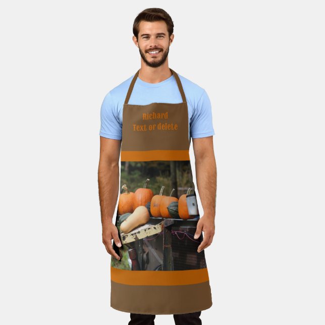 Country Garden Pumpkins And Squash Personalized Apron (Worn)