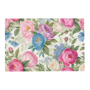 Country Garden Roses And Peonies Floral Placemat