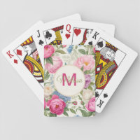 Country Garden Roses And Peonies Floral Playing Cards