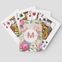 Country Garden Roses And Peonies Floral Poker Cards