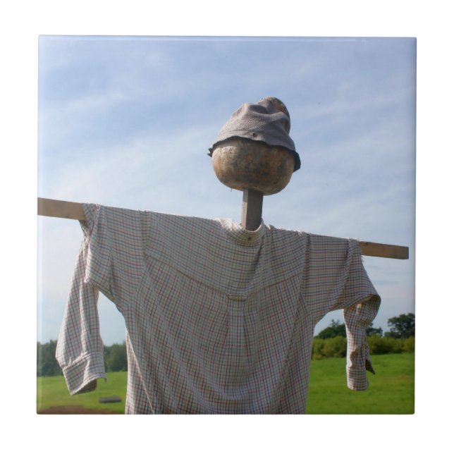 Country Garden Scarecrow Nature Ceramic Tile (Front)