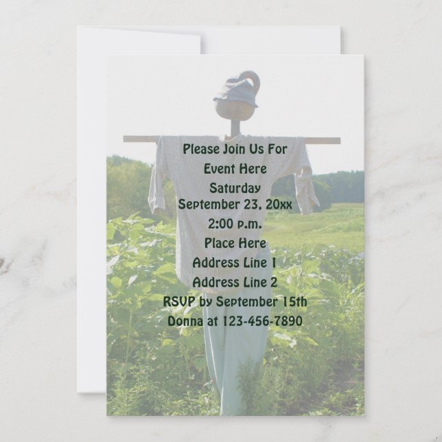 Country Garden Scarecrow Nature  Invitation (Front)