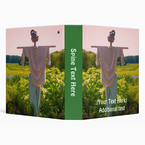 Country Garden Scarecrow Nature Personalized 3 Ring Binder