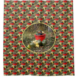 Country Garden Squash Nature Art Pattern Shower Curtain