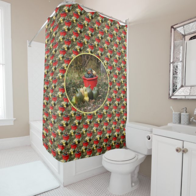 Country Garden Squash Nature Art  Shower Curtain (In Situ)