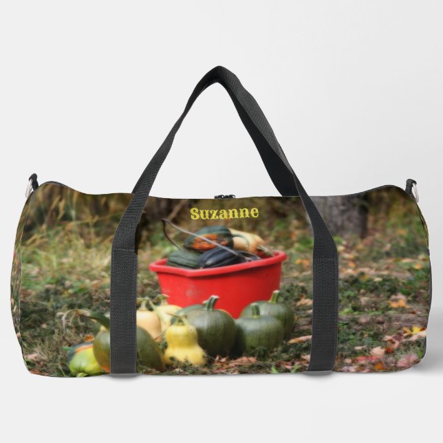 Country Garden Squash Personalized Large Duffle Bag (Front)