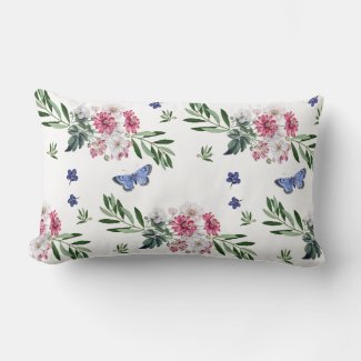 Country Garden Windflowers Indoor Lumbar Pillow