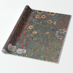Country Garden with Sunflowers by Gustav Klimt Wrapping Paper<br><div class="desc">Gustav Klimt - Art Nouveau Artist</div>