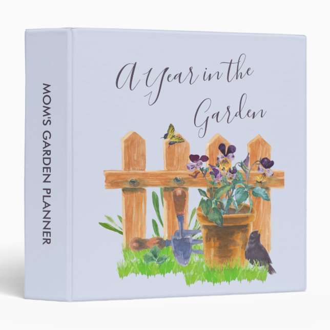 Country Gardening Scene - A Year in the Garden 3 Ring Binder (Front/Spine)