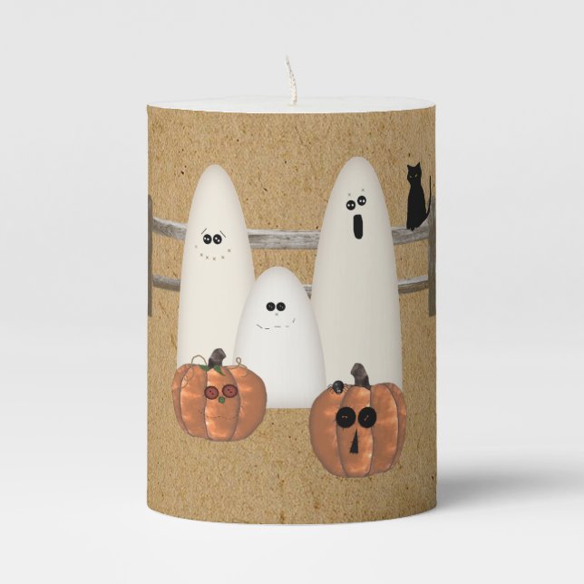 Country Ghosts  Pillar Candle (Front)