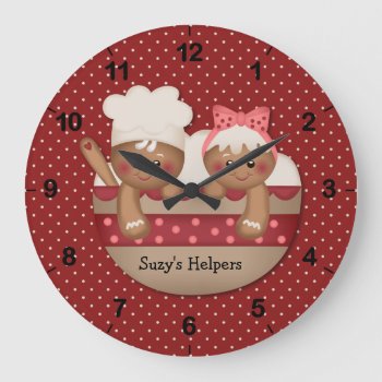 Country Gingerbread Chefs Clock by envisager at Zazzle