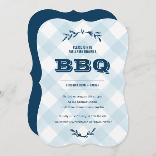 Country Gingham Baby Shower Invitation