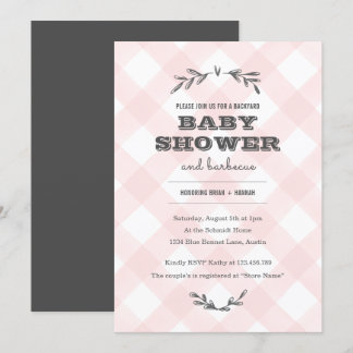 Country Gingham Baby Shower Invitation
