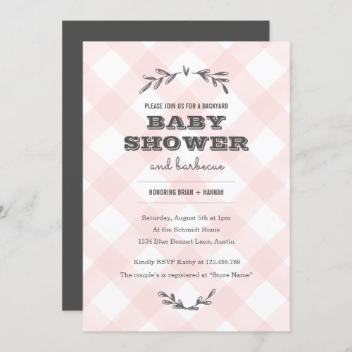 Country Gingham Baby Shower Invitation