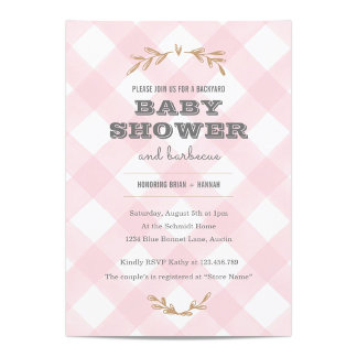 Country Gingham Baby Shower Invitation