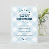 Country Gingham Baby Shower Invitation (Standing Front)