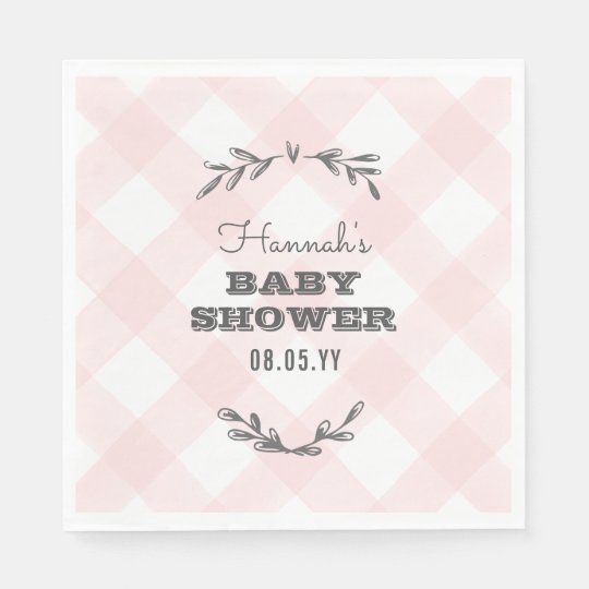 Country Gingham Baby Shower Napkin | Zazzle.com