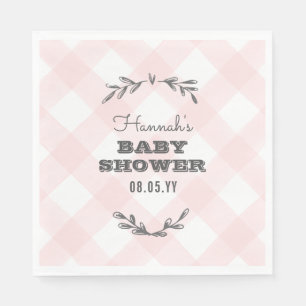 Country Gingham Baby Shower Napkins