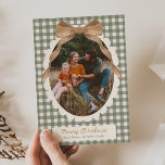 Country Gingham Bow Photo Christmas Card<br><div class="desc">Photo Christmas Card - Ready to be personalized by you!</div>