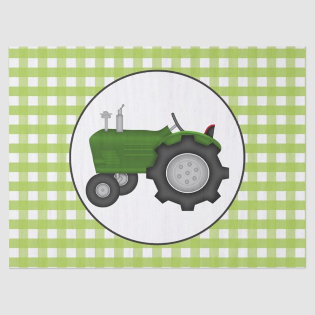 Country gingham green style party tissue tissue paper (Front)