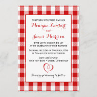 Country Gingham Red & White Checks Wedding Plaid
