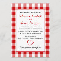 Country Gingham Red & White Checks Wedding Plaid