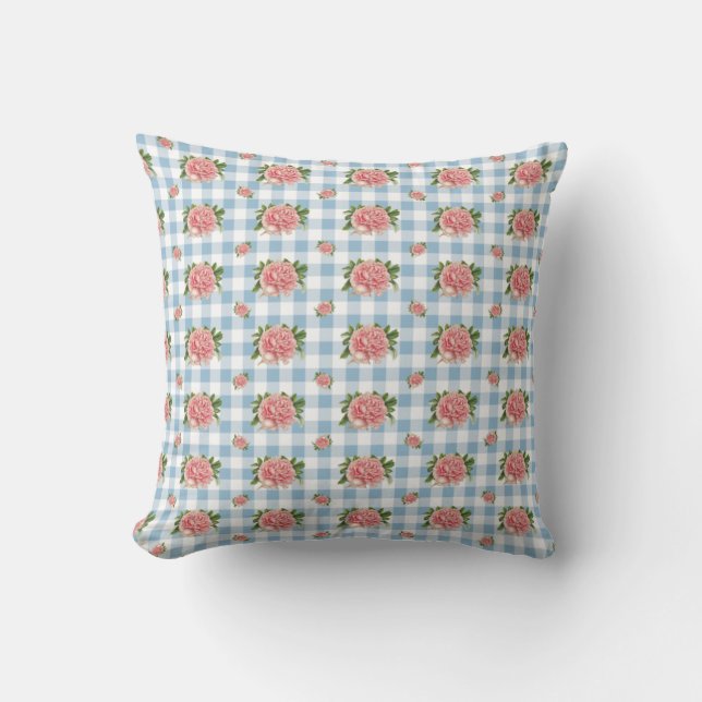Country Gingham Throw Pillow (Front)
