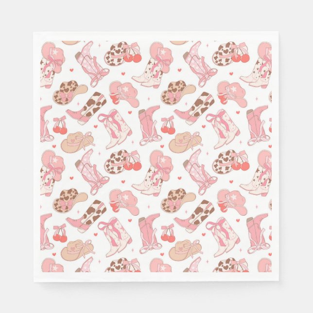 Country Girl Cowboy Boots n’ Hats Napkins (Front)