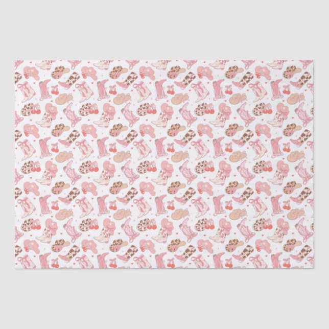 Country Girl Cowboy Boots n’ Hats Tissue Paper (Front)