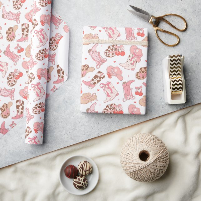 Country Girl Cowboy Boots n’ Hats Wrapping Paper (Crafts)