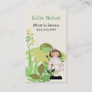Country Girl with Flowers Mommy Card