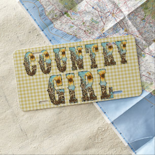  Country Girls Typography License Plate