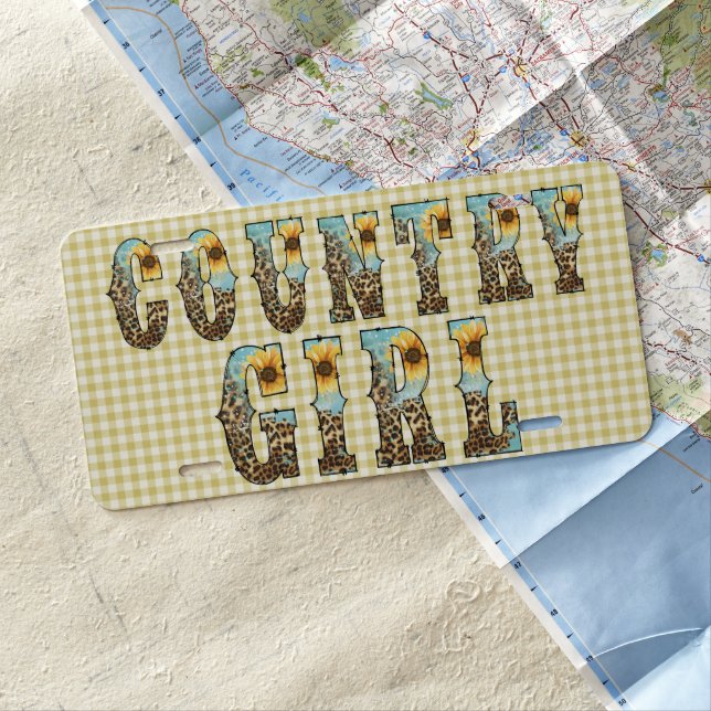  Country Girls Typography License Plate (In Situ)