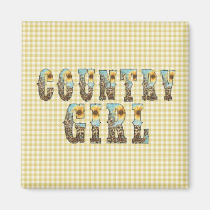 Country Girls Typography Magnet