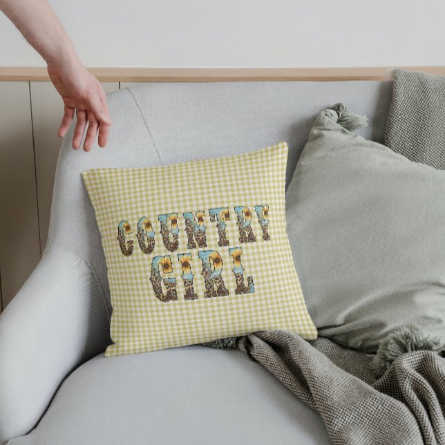  Country Girls Typography Throw Pillow (Creator Uploaded)