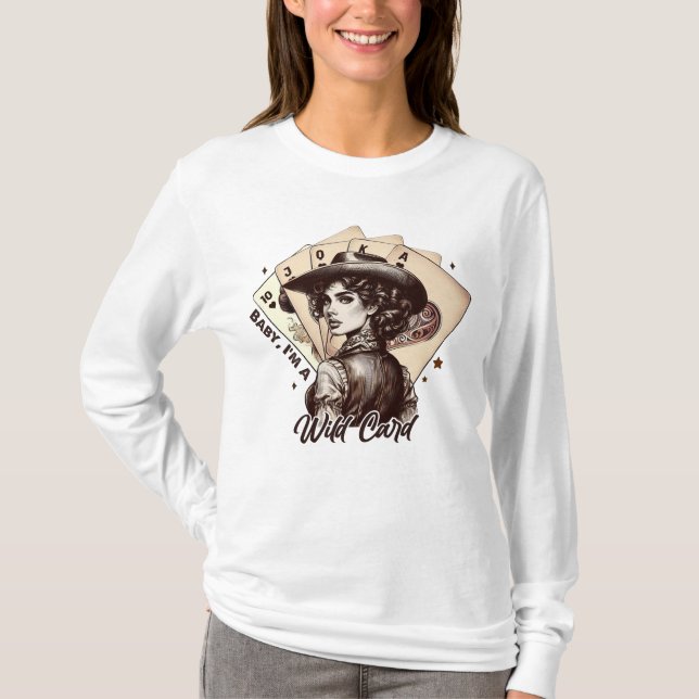 Country glam Wild card Cowgirl Playing cards T-Shirt (Front)