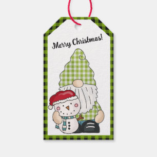 Country Gnome and Snowman Gift Tags