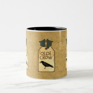 Country Gold Fun Olde Crow Tag Coffee Cup Mug
