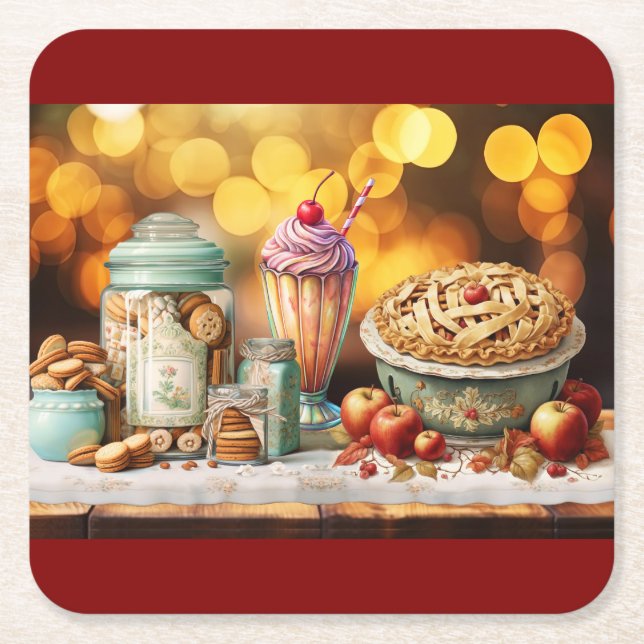 Country Goodies Square Paper Coaster (Front)