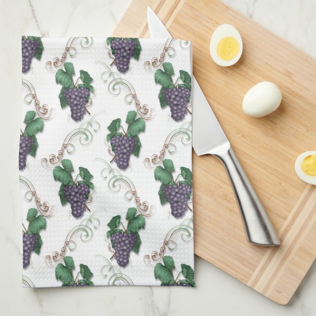 Country grape pattern  kitchen towel (Quarter Fold)