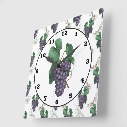 Country Grapes Kitchen Wall Clock Rc11bb124eb4b422f95aa7dc0ceb279d6 S0ys9 8byvr 510 