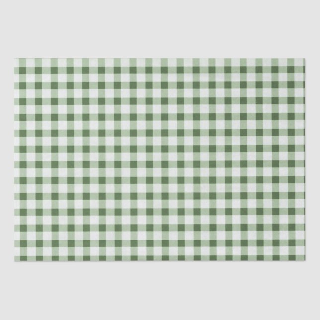 Country Green Check Tissue Paper (Front)