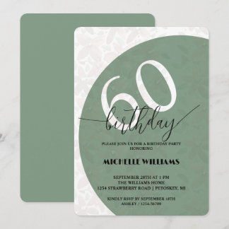 Country Green Floral Watercolor Birthday Invitation